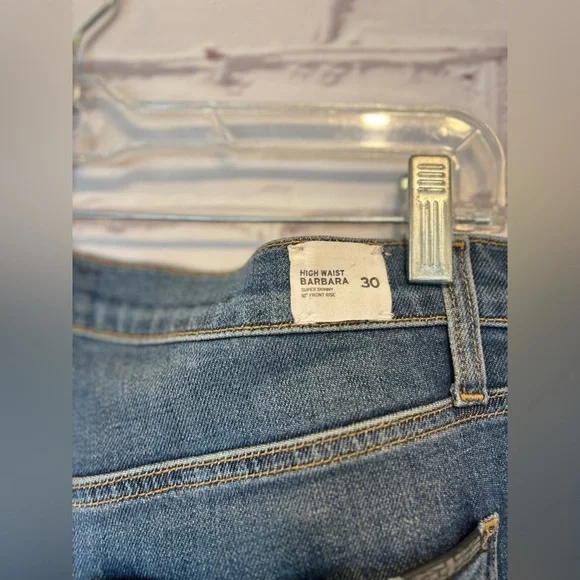 Hudson High Waist Barbara Super Skinny 10 Front Rise Cut Off Jeans Size 30 - Picture 5 of 6